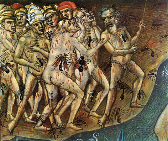 但丁与维吉尔进入地狱——中世纪插图