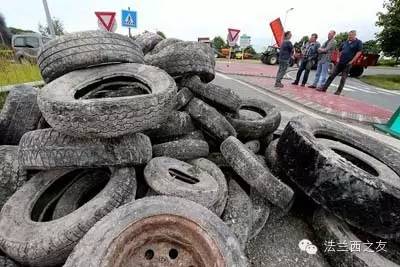 2014年洛林地区：拖拉机与警车对峙