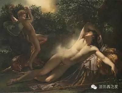 《朗日小姐化身达那厄》，吉罗代，1799年沙龙展